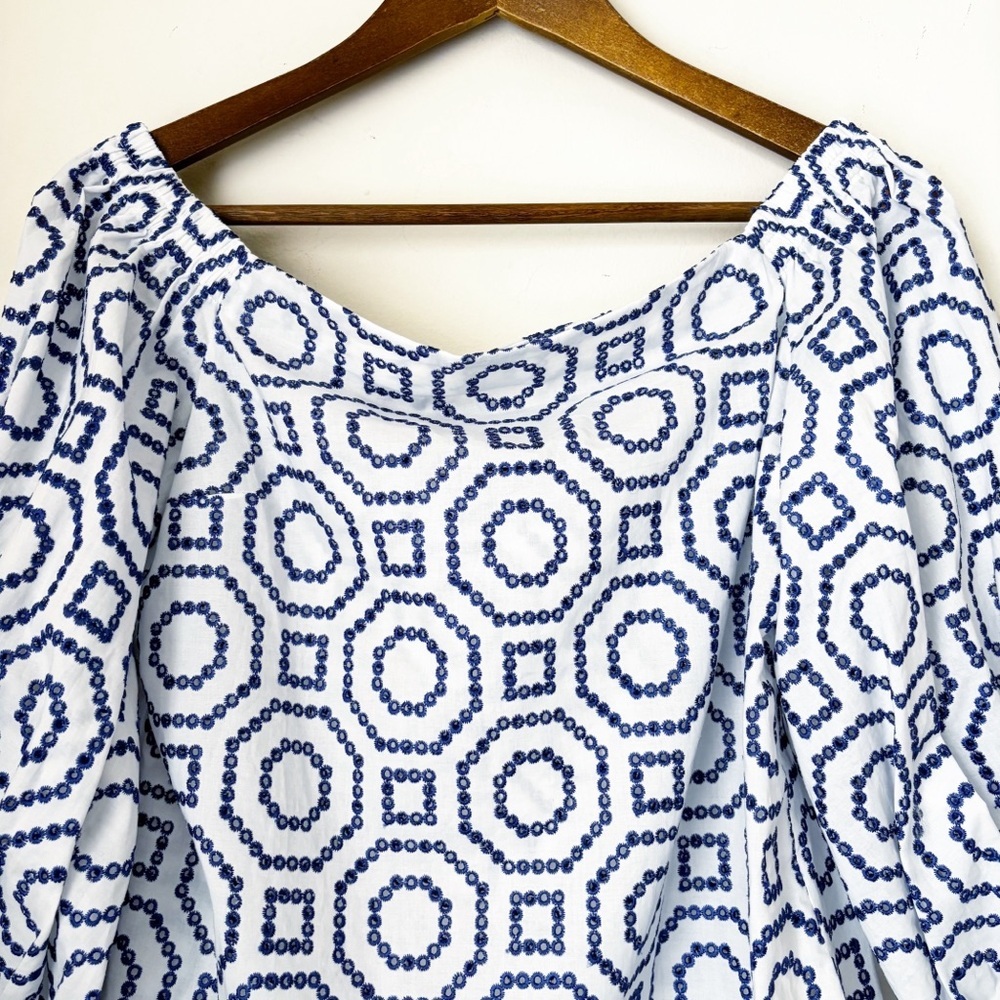 ALEXIS Micael Off Shoulder Bell Sleeve Eyelet Top Small Summer Luxury - Picture 3 of 7